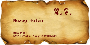 Mezey Helén névjegykártya