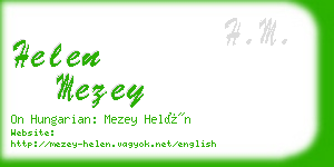 helen mezey business card